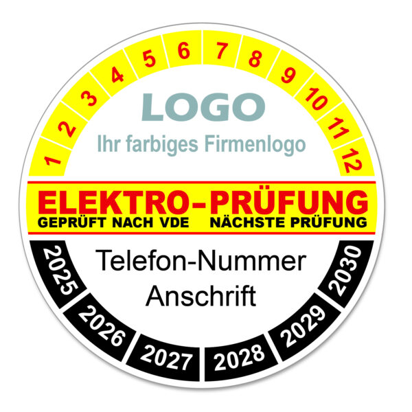 Prüfplakette Elektro-Prüfung - Geprüft nach VDE