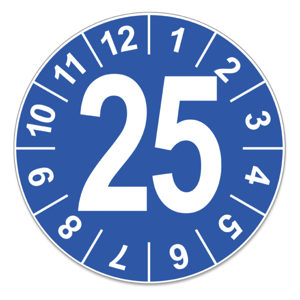 Prüfplakette Jahresplakette 25 – blau